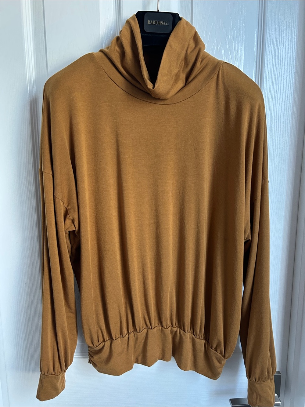 Garnet Hill Caramel Brown Turtleneck Pullover